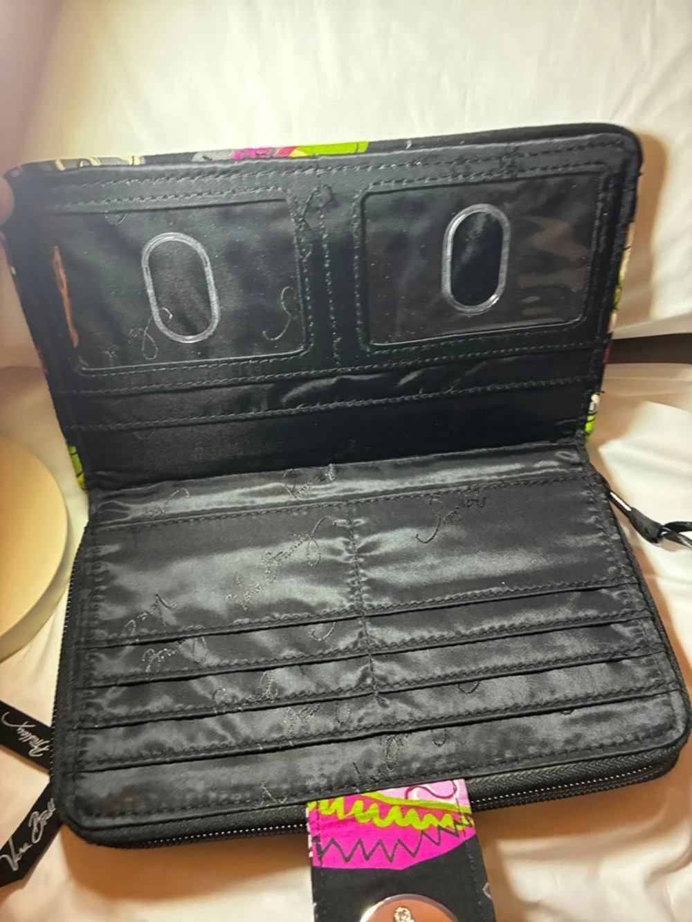 Vera Bradley Black‎ Quilted Crossbody with Floral Wallet